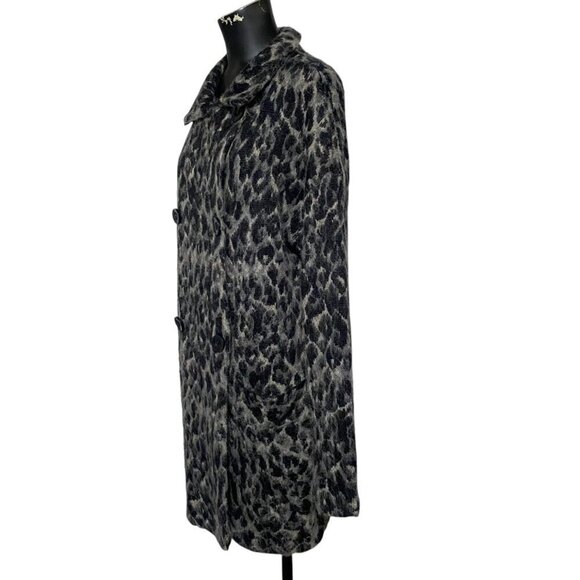 NEW Free People Wild Thing Gray & Black Leopard Animal Print Coat - Picture 4 of 10
